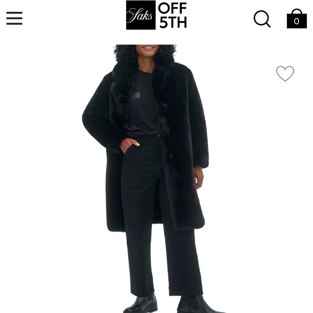 Black faux fur warm winter coat. Oversize style. Very plush and beautiful.